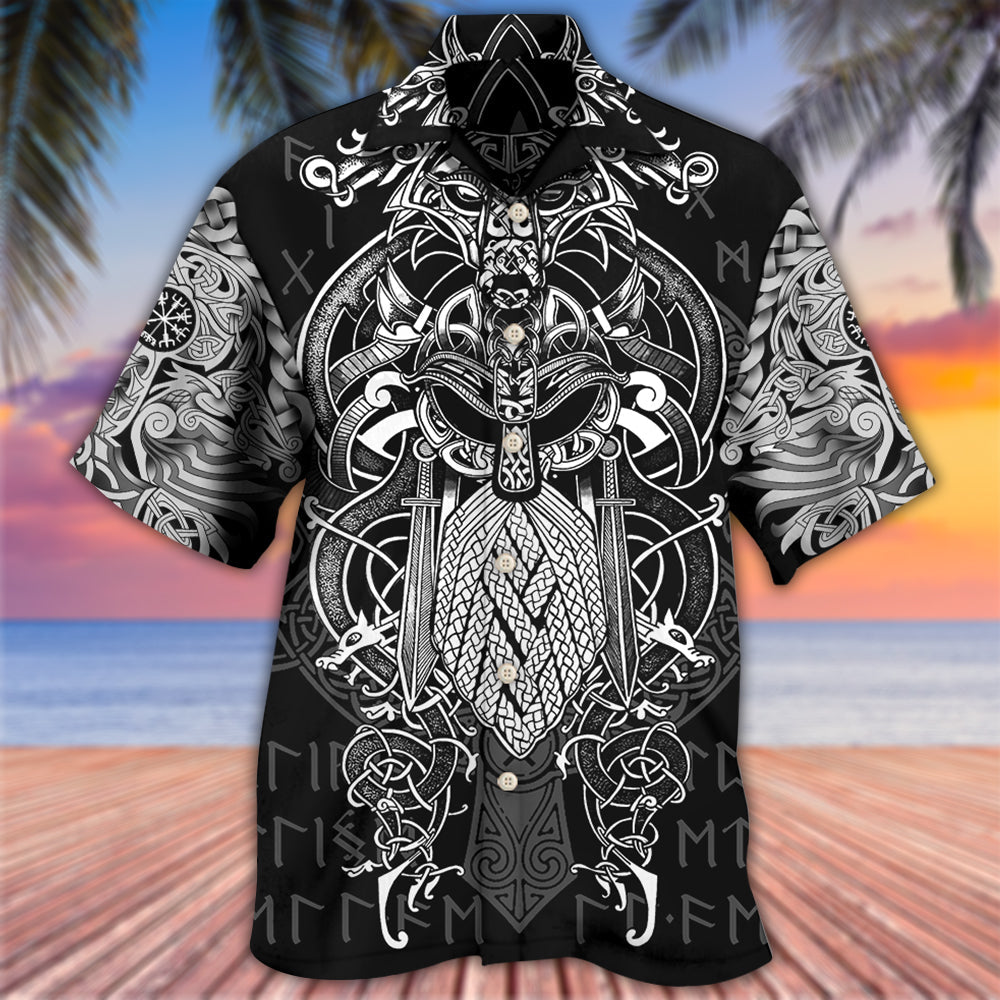 Viking Warrior Blood Pattern - Hawaiian Shirt - Owls Matrix LTD