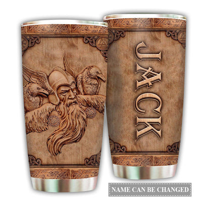 20OZ Viking Warrior Wood Personalized - Tumbler - Owls Matrix LTD