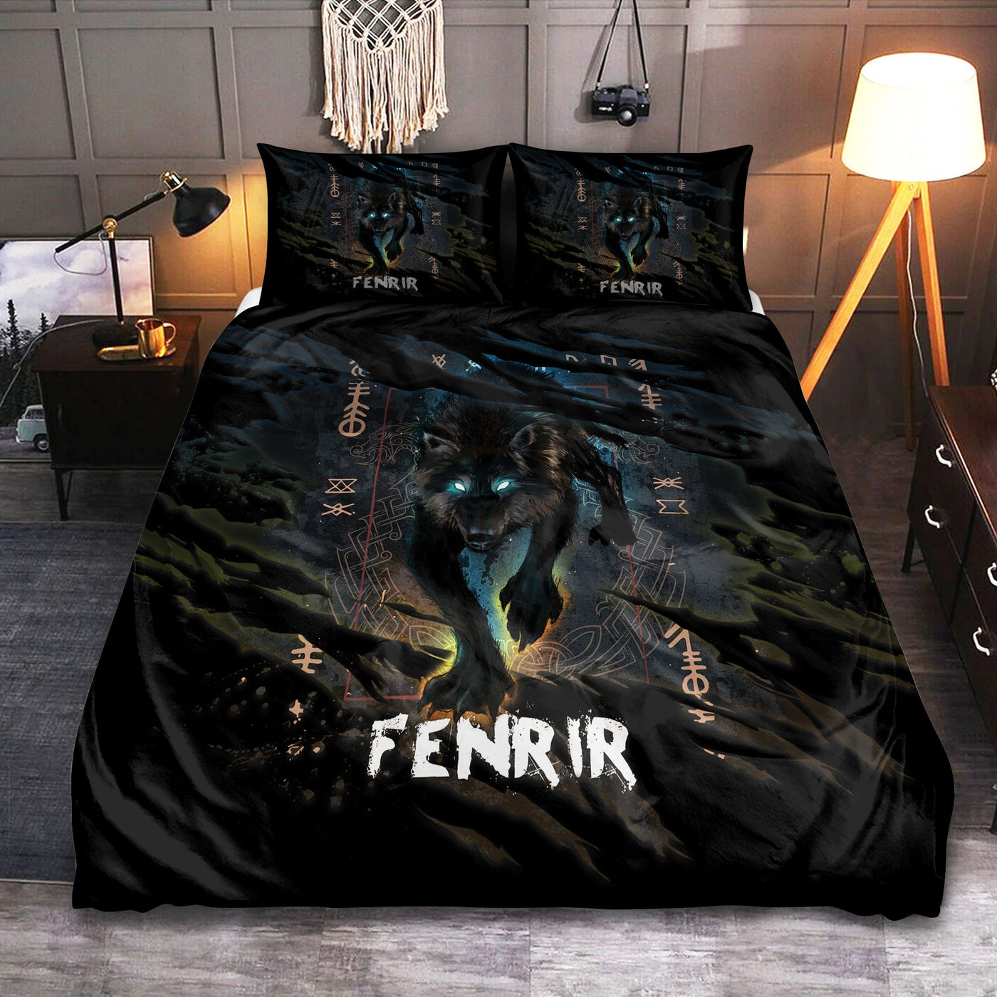 Viking Wolf Fenrir Cool - Bedding Cover - Owls Matrix LTD
