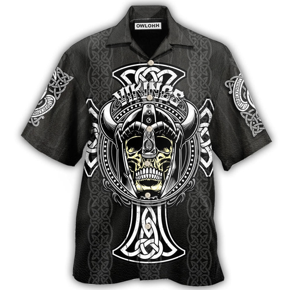 Hawaiian Shirt / Adults / S Viking Cool Pattern Black Style - Hawaiian Shirt - Owls Matrix LTD