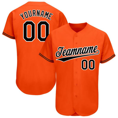 Default Title Custom Orange Black-White Baseball Jersey - Owls Matrix LTD