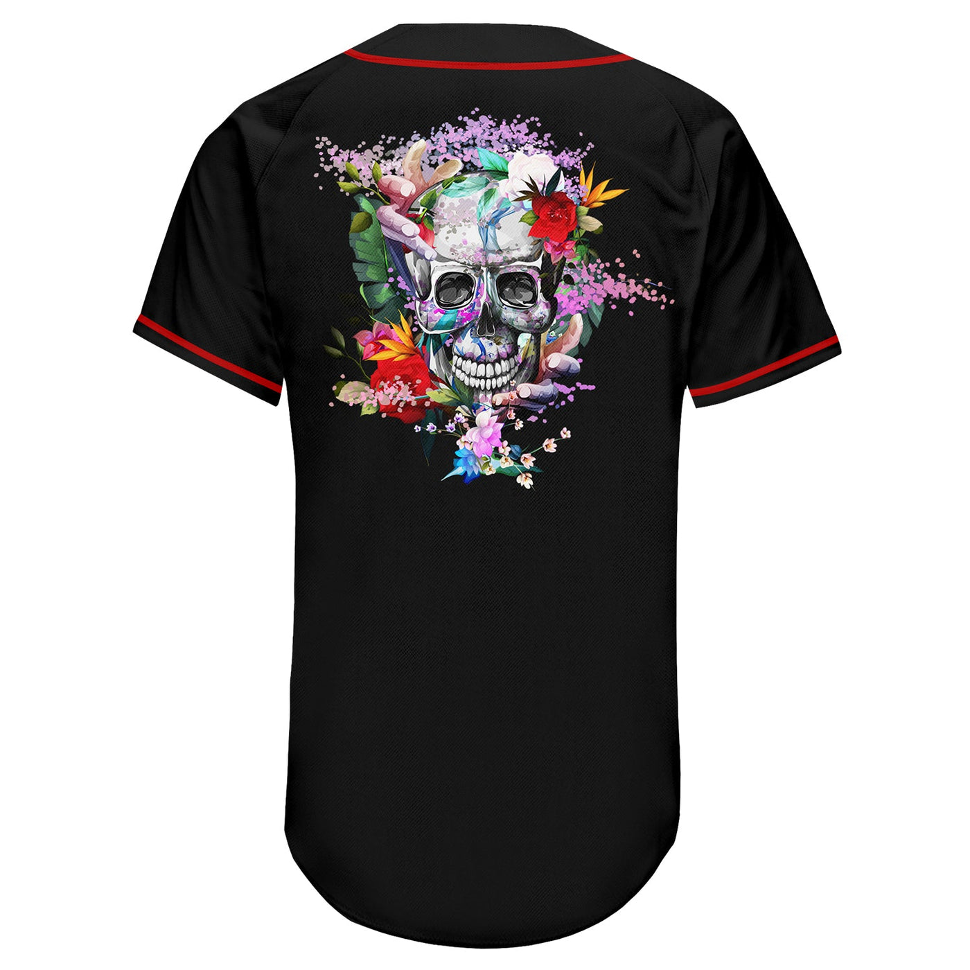 Custom Black White-Red Authentic Skull Fashion Baseball Jersey - Owls Matrix LTD