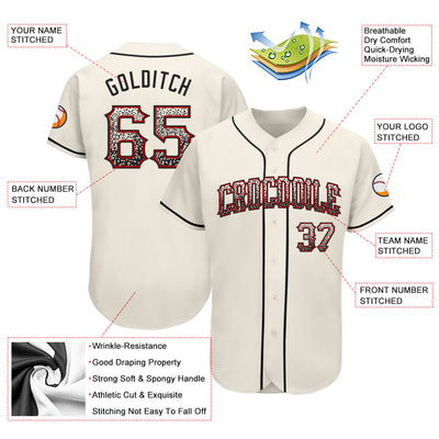 Custom Cream Black-Red Authentic Drift Fashion Baseball Jersey - Owls Matrix LTD