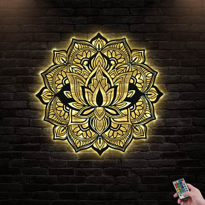 12"x12" Mandala Amazing V3 - Led Light Metal - Owls Matrix LTD