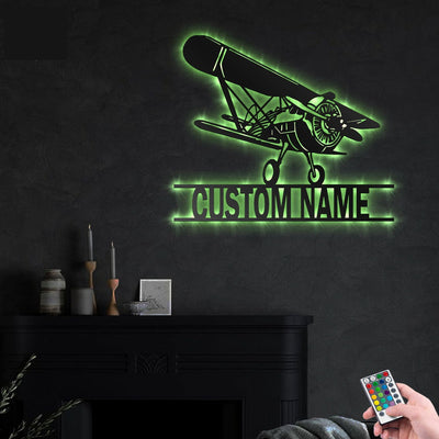 Airplane So Cool So Strong Personalized - Led Light Metal - Owls Matrix LTD