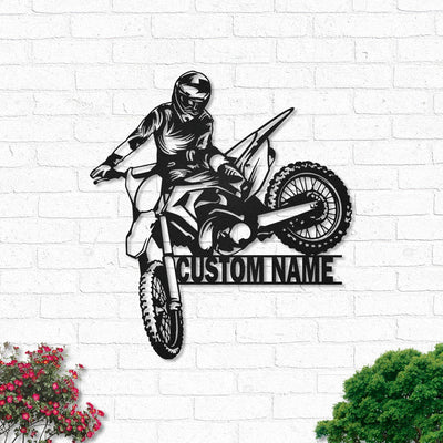 Motorcycle Dirt Bike Rider Personalized - Led Light Metal - Owls Matrix LTD