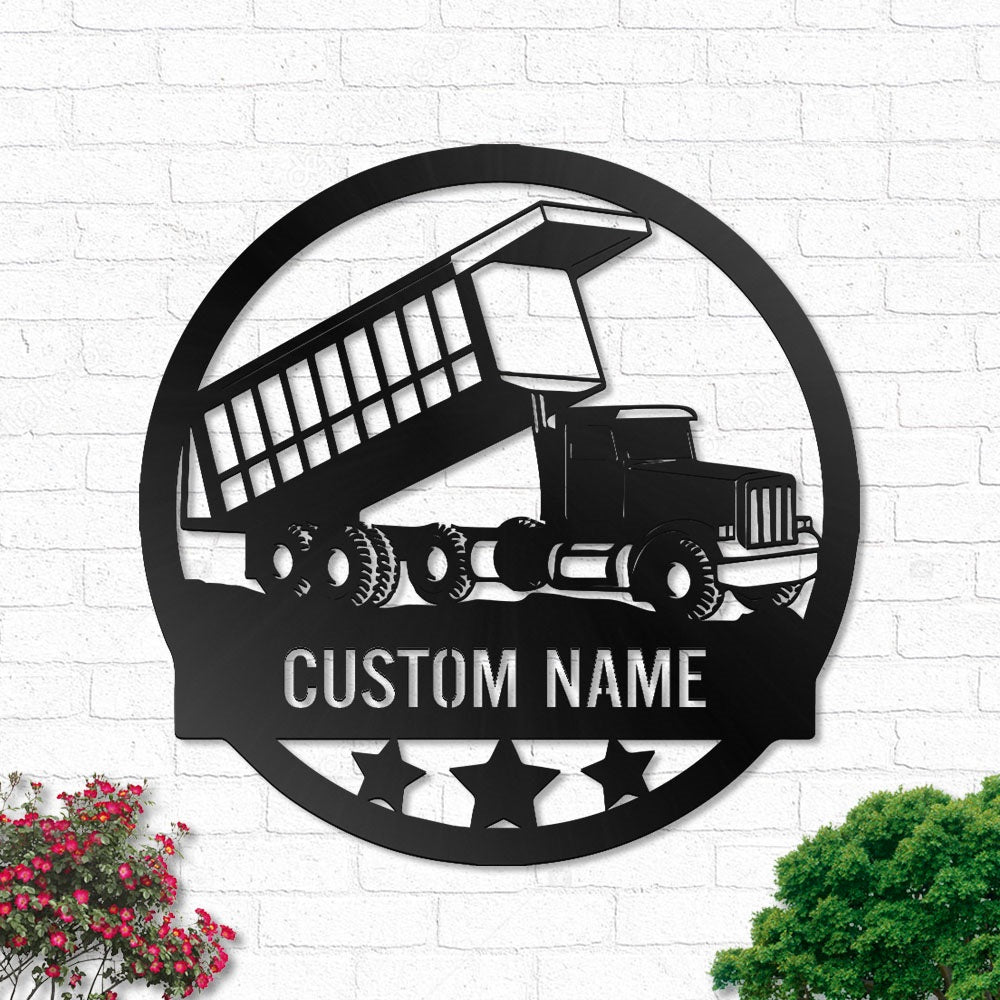 Dump Truck On The Farm Personalized - Led Light Metal - Owls Matrix LTD