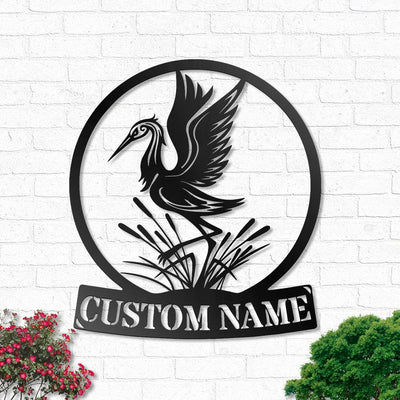 Bird Heron Personalized - Led Light Metal - Owls Matrix LTD