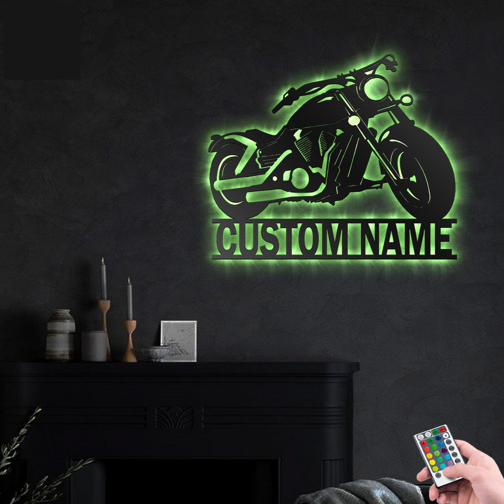 Motorcycle Motor Bike V12 Personalized - Led Light Metal - Owls Matrix LTD