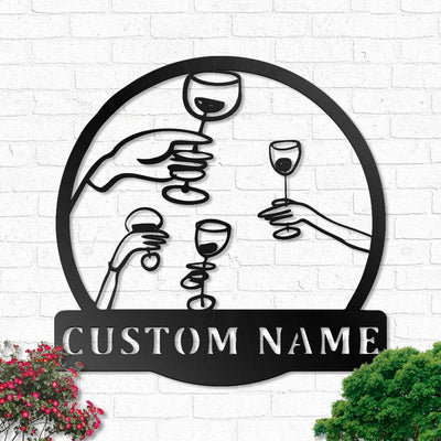 Wine Bundle And Wine Lovers Personalized - Led Light Metal - Owls Matrix LTD