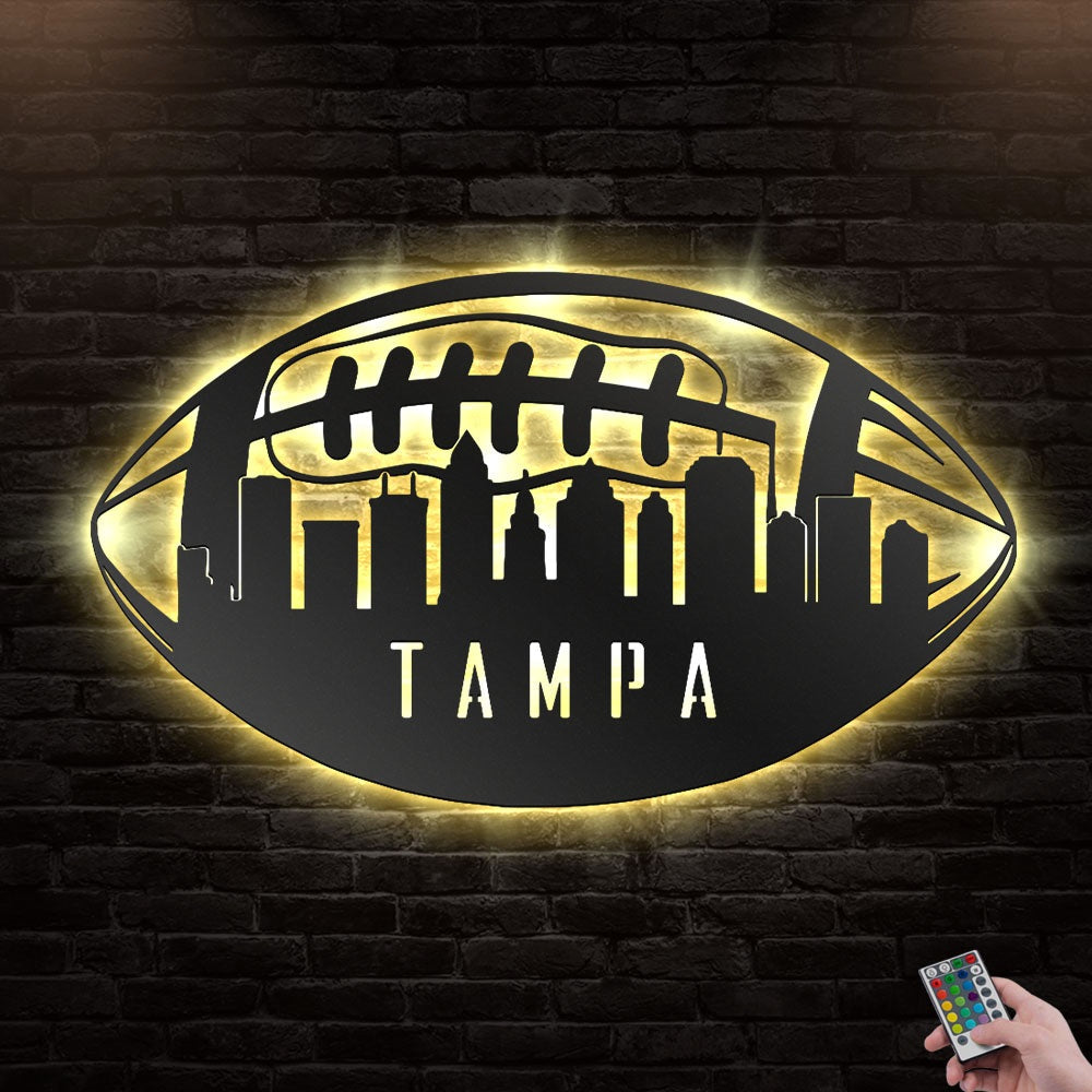 12"x12" Tampa Football Cool Style - Led Light Metal - Owls Matrix LTD