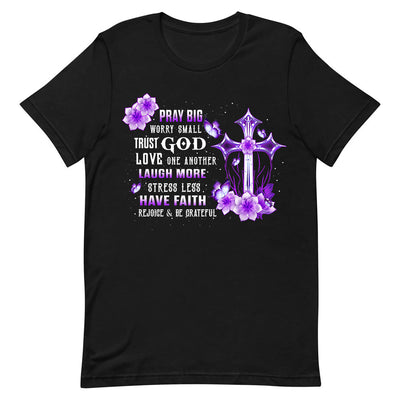 Faith Pray Big Trust God Purple Cross HALZ1711020Z Dark Classic T Shirt