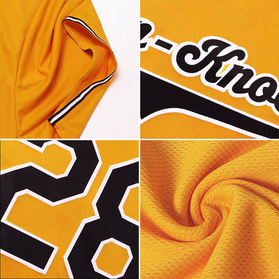 Custom Gold Purple-White Authentic American Flag Fashion Baseball Jersey - Owls Matrix LTD