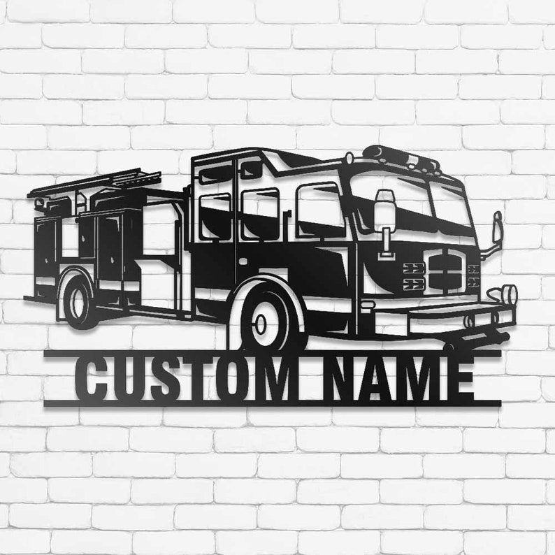 Truck Fire Truck Personalized - Led Light Metal - Owls Matrix LTD