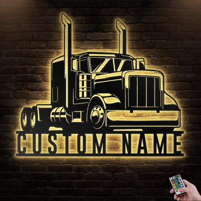 12*12 Inch (30*30cm) Truck Driver Personalized - Led Light Metal - Owls Matrix LTD