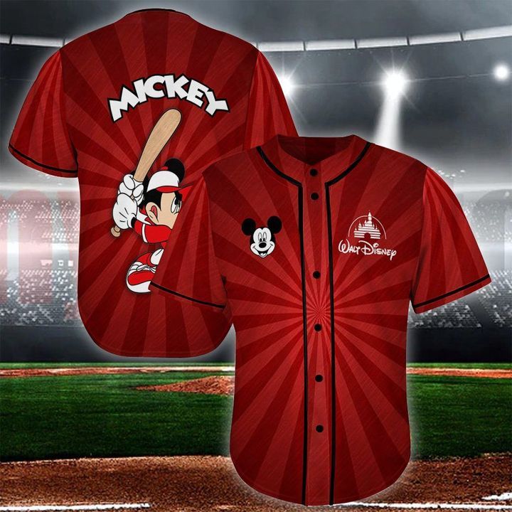 Mickey Mouse Disney Player Football Red 102 Gift For Lover Baseball Jersey
