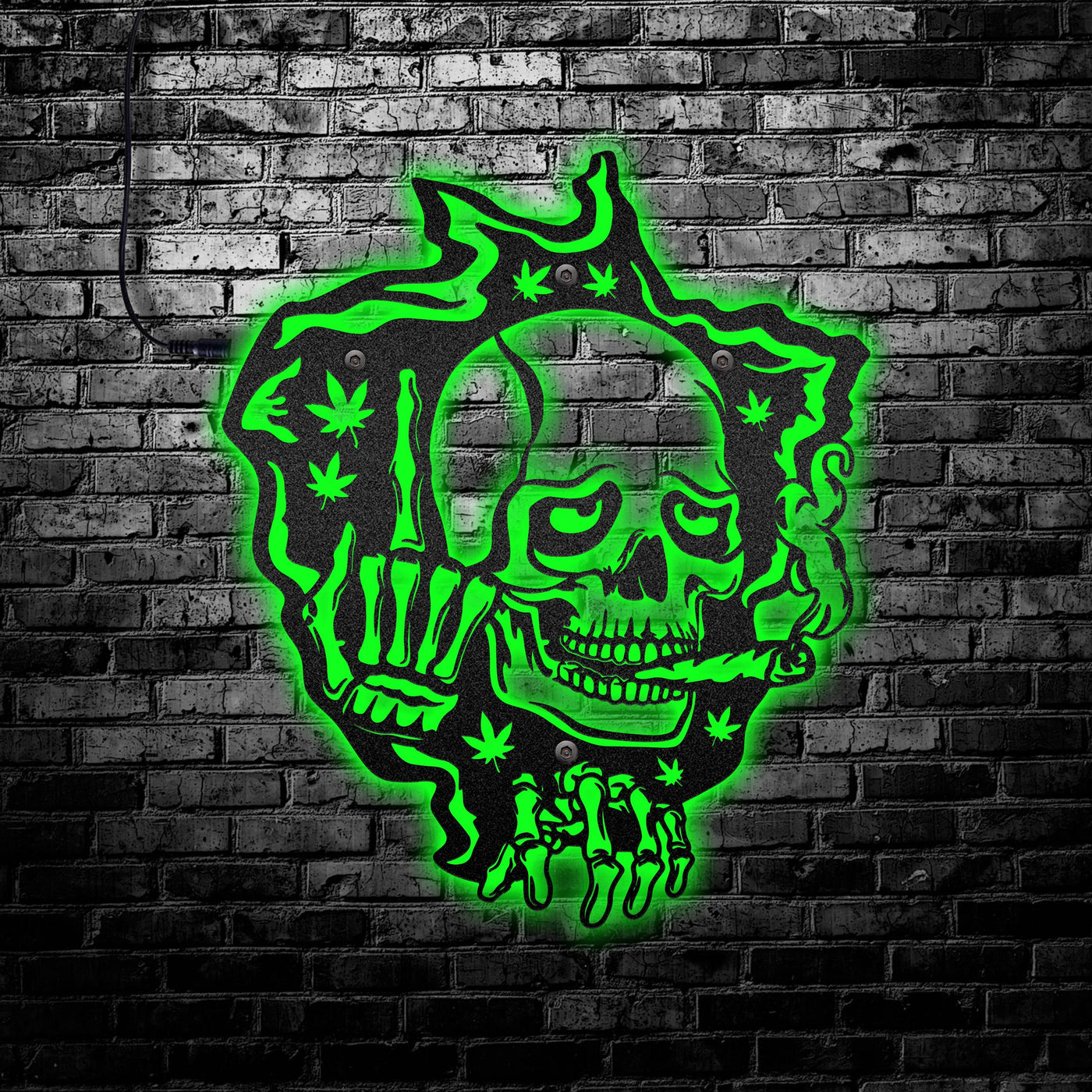 Skull Suck Weed - Led Light Metal - Owls Matrix LTD