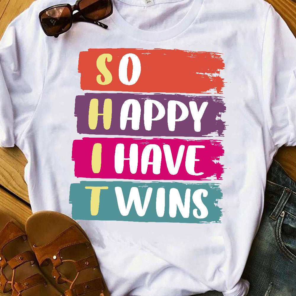 Mother So Happy I Have Twins LHGB2907002Y Light Classic T Shirt