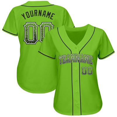 Custom Neon Green Black-White Authentic Drift Fashion Baseball Jersey - Owls Matrix LTD