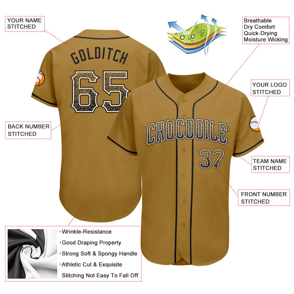 Custom Old Gold Black-White Authentic Drift Fashion Baseball Jersey - Owls Matrix LTD