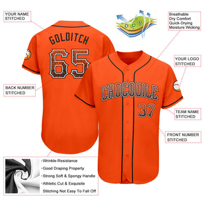 Custom Orange Black-White Authentic Drift Fashion Baseball Jersey - Owls Matrix LTD