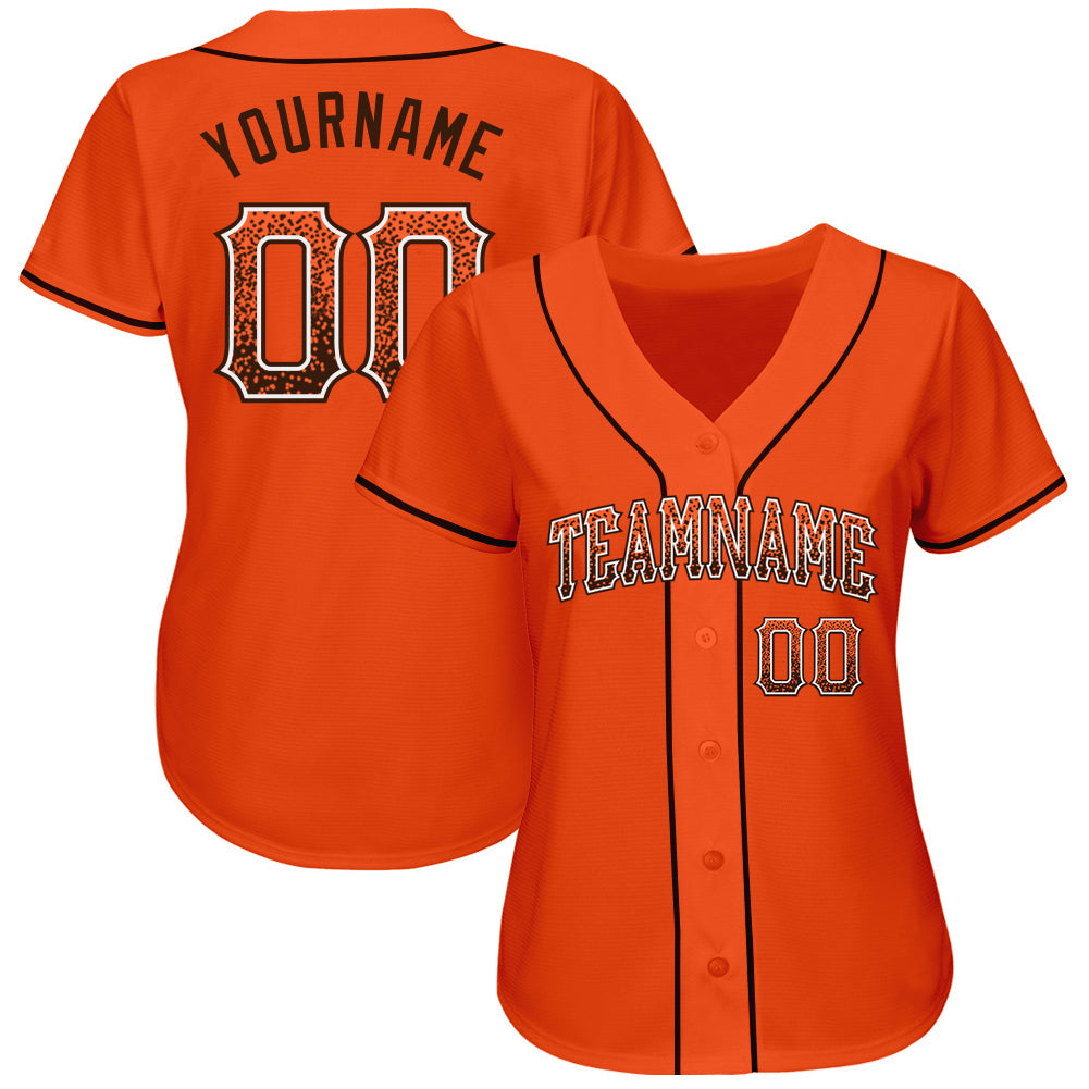 Custom Orange Brown-White Authentic Drift Fashion Baseball Jersey - Owls Matrix LTD