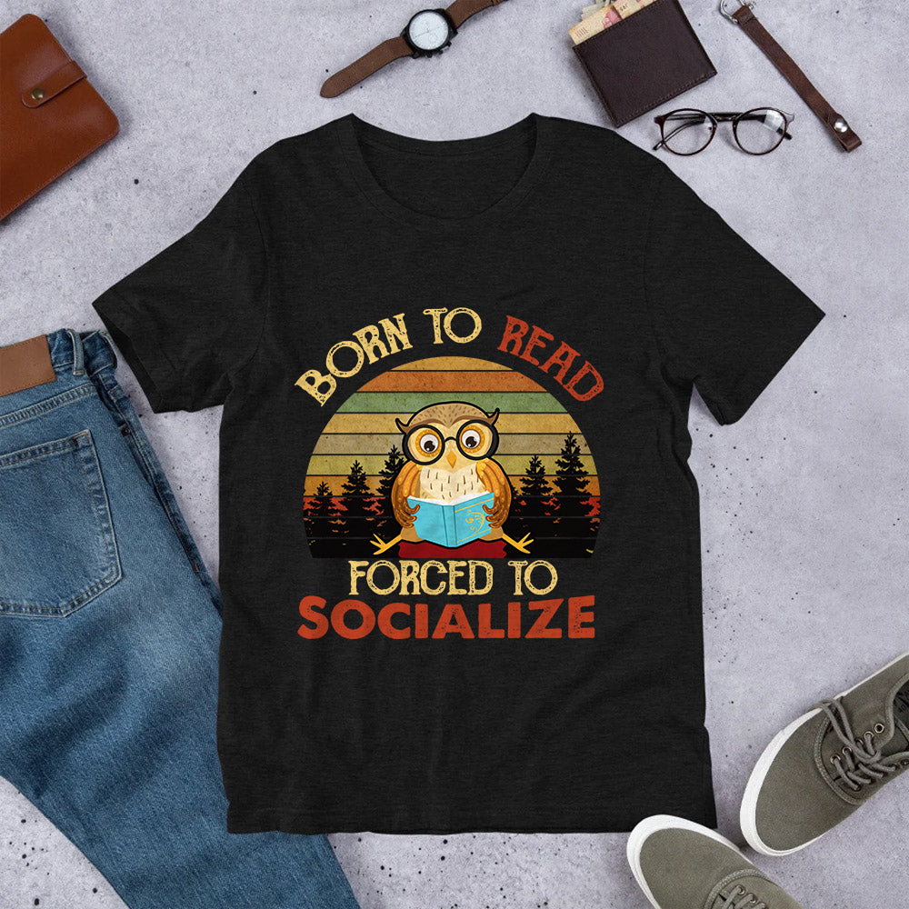 Owl Born To Read MDGB2004001Y Dark Classic T Shirt