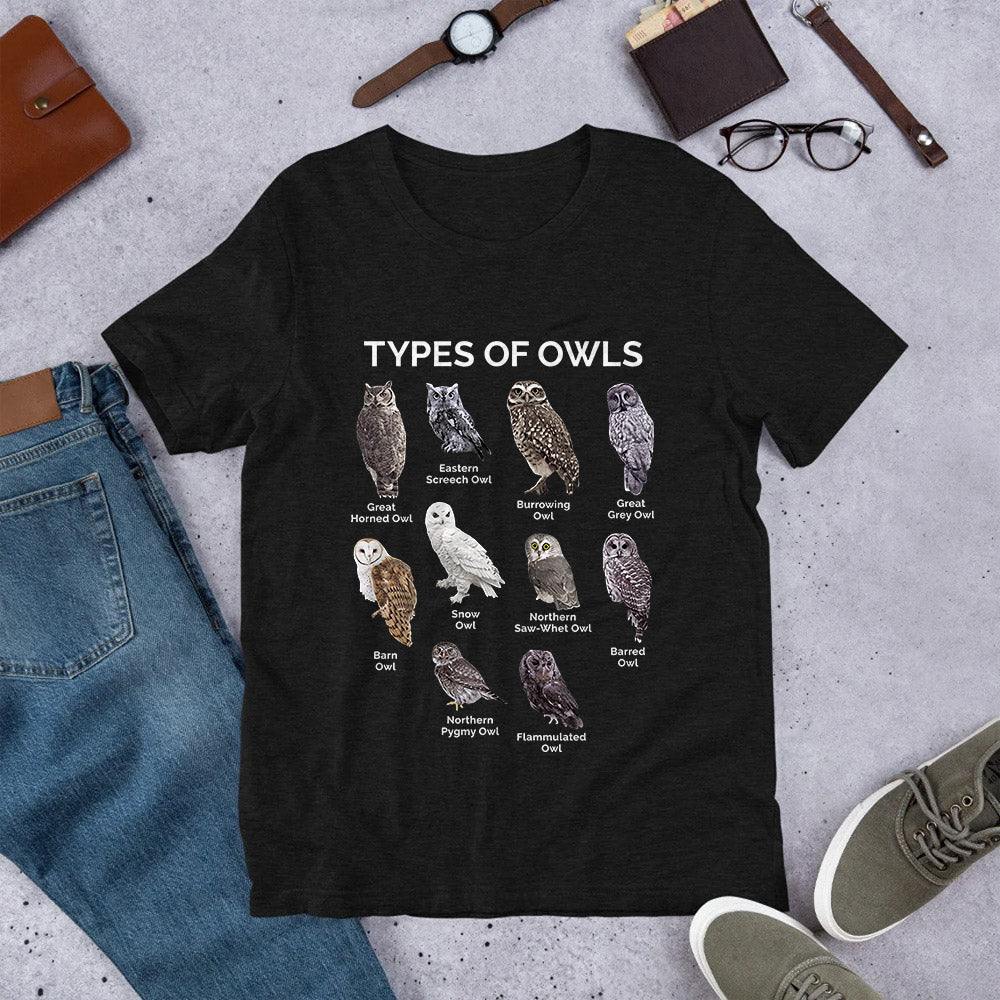 Owl Types Of Owls MDGB1904004Y Dark Classic T Shirt