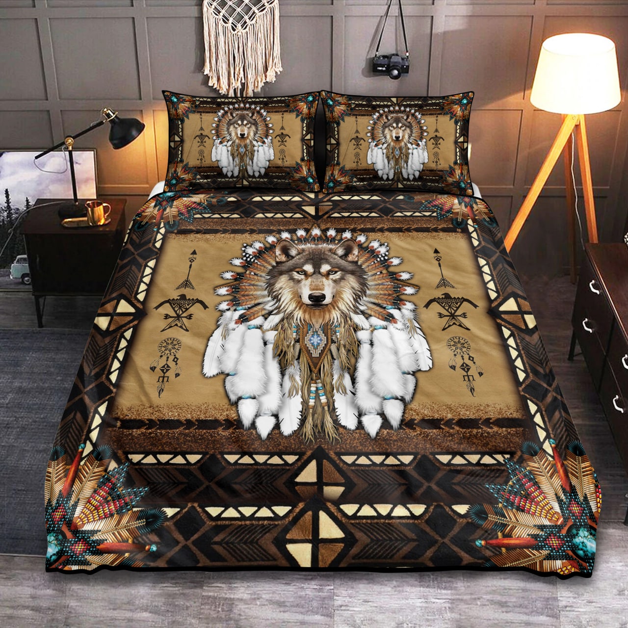 Native American Peaceful - Bedding Cover - Owls Matrix LTD