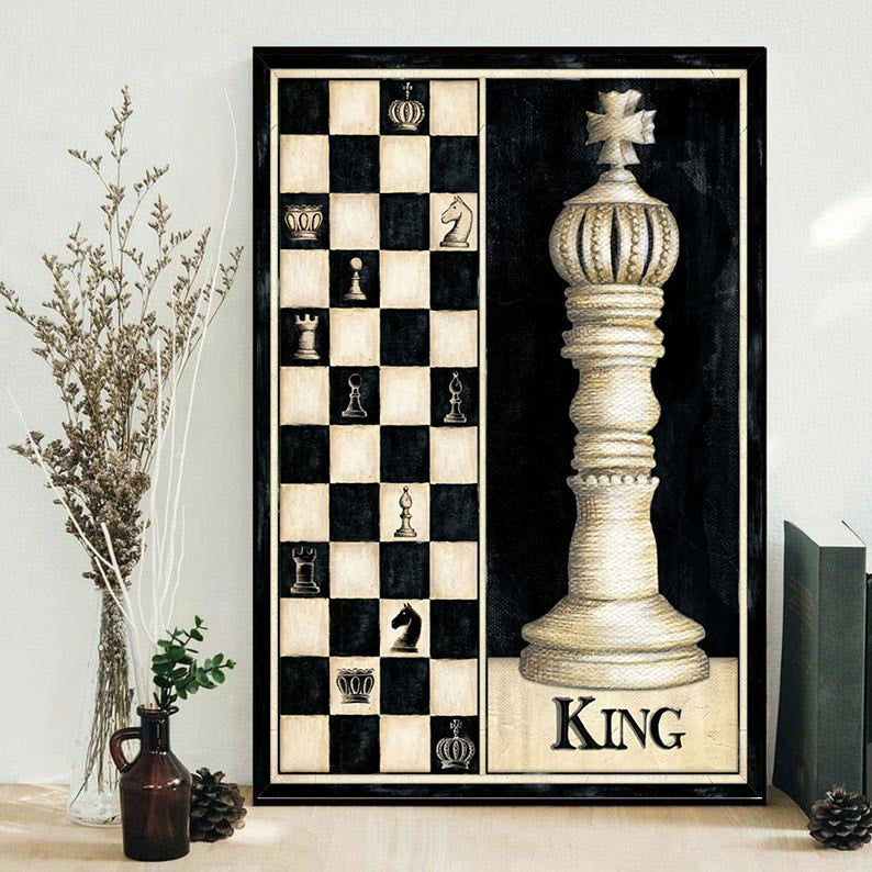 Chess King Vintage Style - Vertical Poster - Owls Matrix LTD