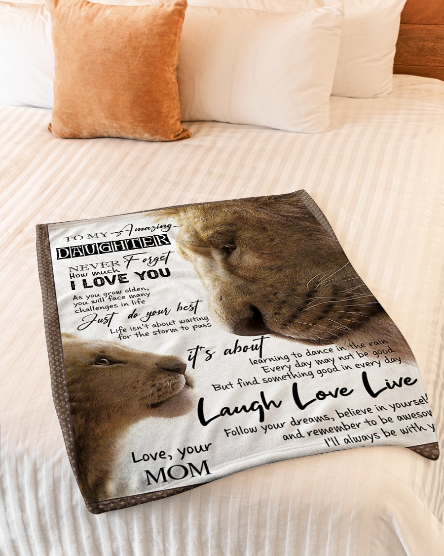 Lion You Will Always Be My Loving Mother - Flannel Blanket - Owls Matrix LTD