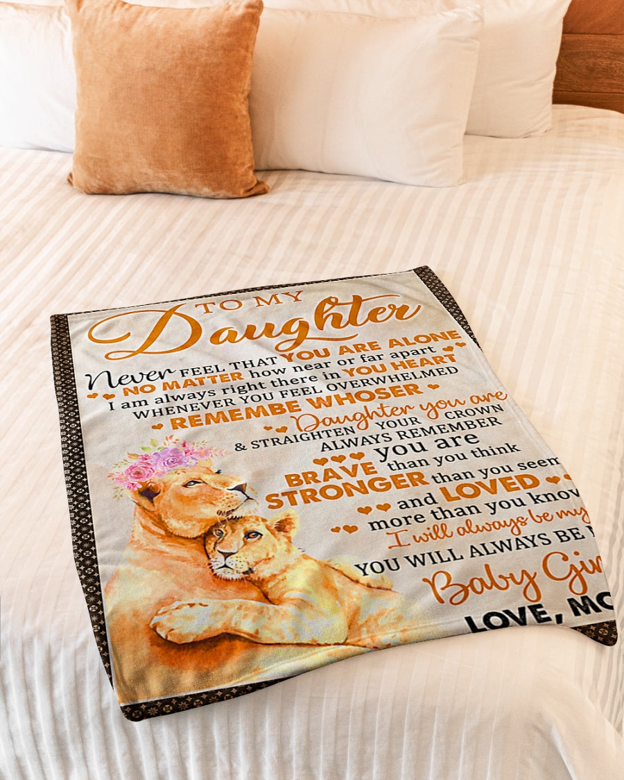Tiger Never Feel That U Are Alone Mom To Daughter - Flannel Blanket - Owls Matrix LTD