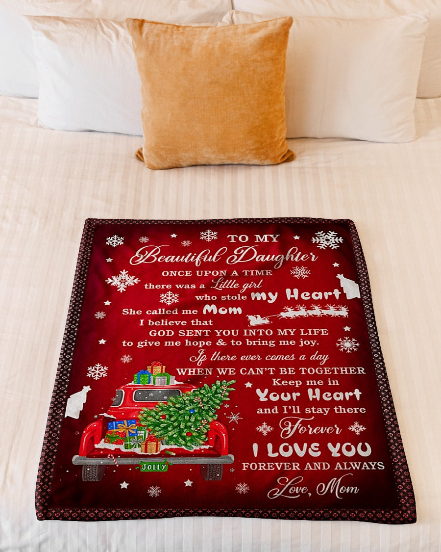 Christmas I Love You Lovely Gift For Daughter - Flannel Blanket - Owls Matrix LTD