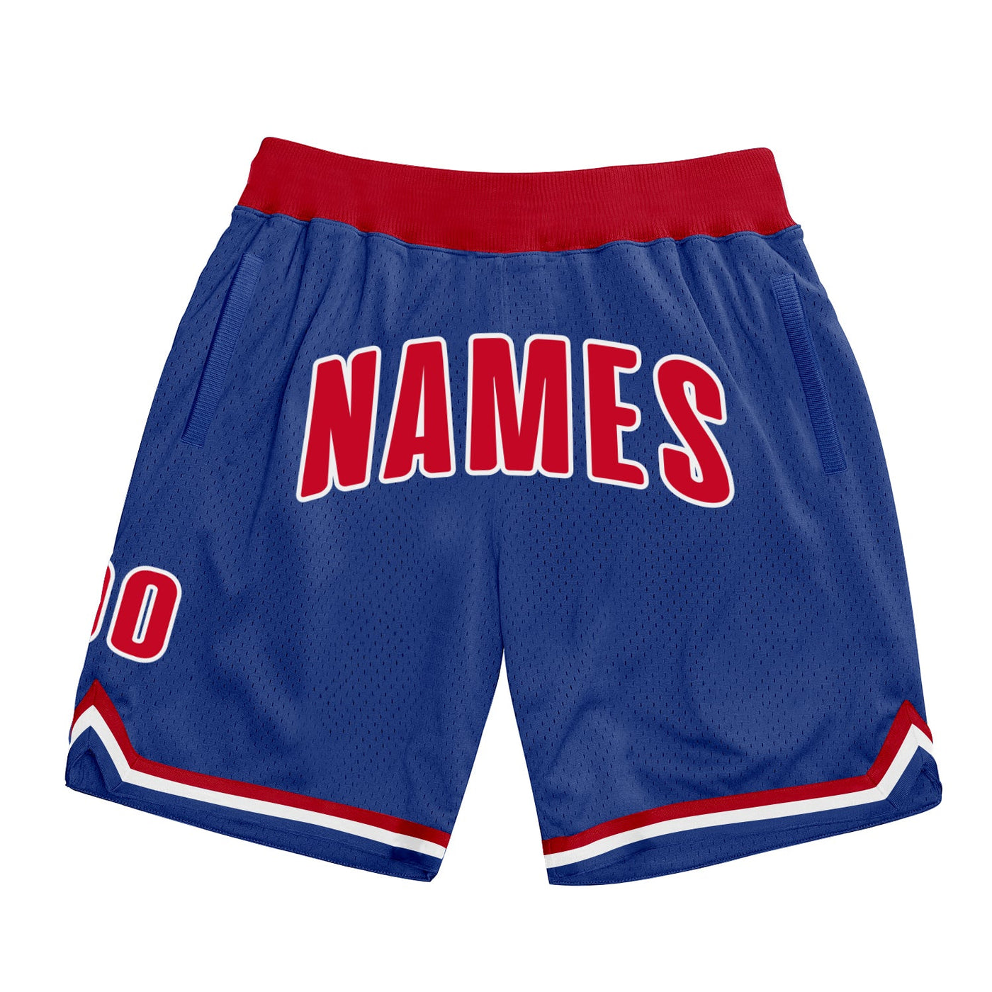 Custom Royal Red-White Authentic Throwback Basketball Shorts