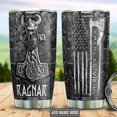 Viking Odin American Metal Style With Black Personalized – Tumbler - Owls Matrix LTD