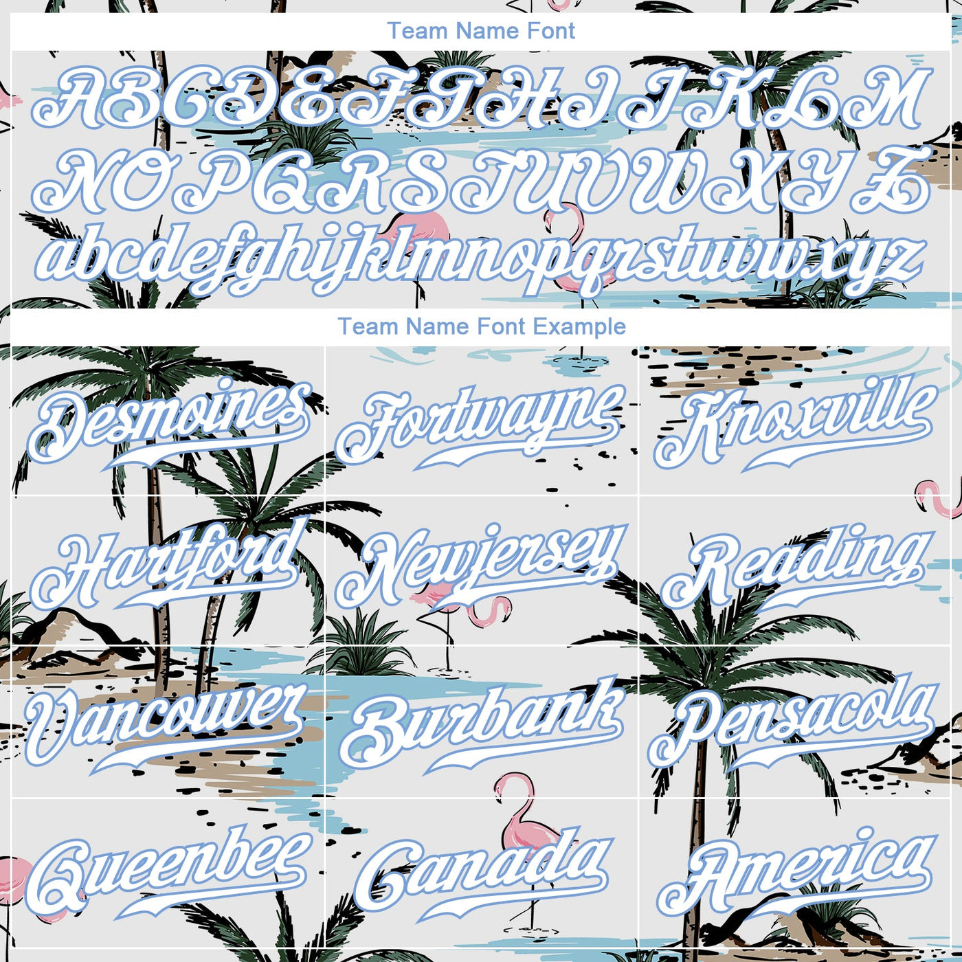 Custom White White-Light Blue 3D Pattern Design Hawaii Palm Trees Authentic Baseball Jersey - Owls Matrix LTD